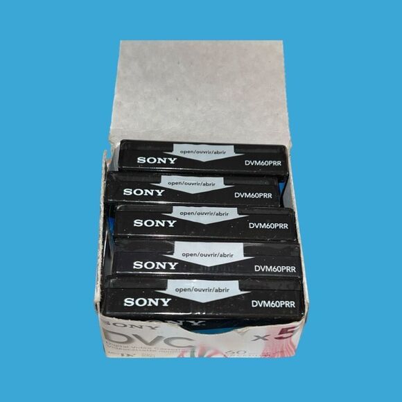 NIB Sony DVM60PRL Premium MiniDV 60min Data Tape Cartridge 5 Pack Each Sealed - Picture 1 of 5